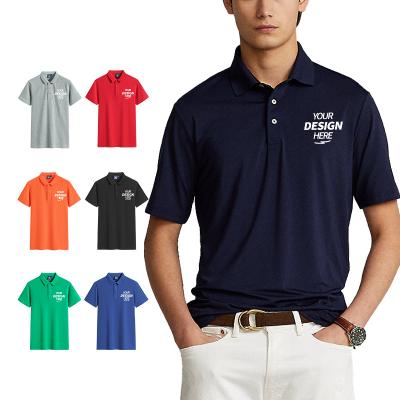 China Anti-Wrinkle Basics Men's Single Short Sleeve Polo Shirt Cotton Golf Shirts Summer Kaos Polo T-Shirts Loose Tops for sale