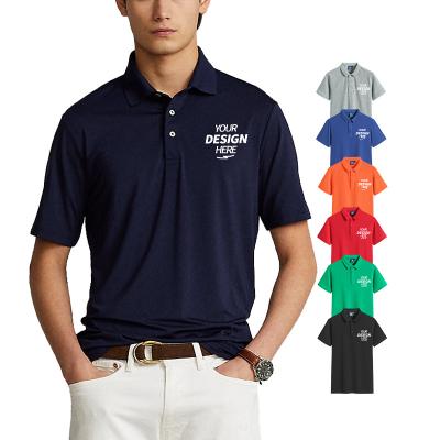 China Solid Anti-wrinkle Polo Shirt Mens Advantage Results Short Sleeve Suitable For Company Team Custom Logo Tee for sale