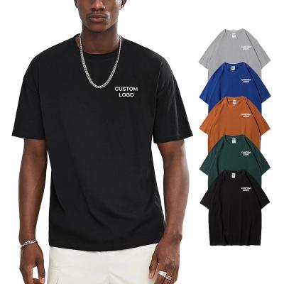 China Anti-Wrinkle Drop Shoulder T-Shirts For Men's Youth Hippie Beach Casual Loose Fit Plain Shirts Tees Stitches Blouse Tops for sale