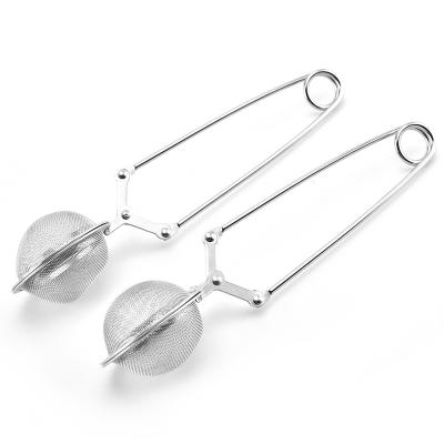 China Mesh Ball Shape Silver Color Viable Hot Sale Tea Infuser Stainless Steel With Clip for sale