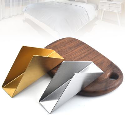 China Modern Custom Wholesale Fashion Metal Stainless Steel Accessories Metal Towel Box Triangle Tissue Box Luxury Decorative Home Rack for sale