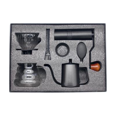 China Viable Customizable Filter Kettle Manual Grinder With Gift Box Outdoor Travel Drip v60 Coffe Set for sale