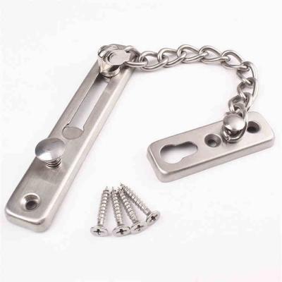 China Custom Door Logo Silver Stainless Steel Security Guard Door Safety Chain Lock for sale