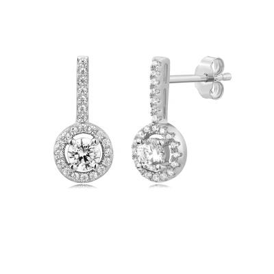 China FASHIONABLE hot sale 925 round earrings ladies sliver earring good quality in earrings for sale