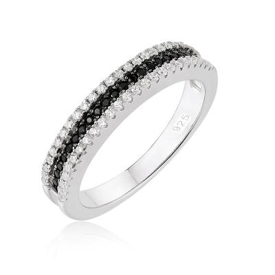 China Fashion Long Lasting High Cost Effective Ladies Rings 925 Sterling Silver Finger Black Rings for sale