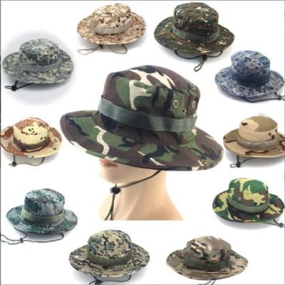 China Polyester Cotton Outdoor Mountaineering Fishing Camouflage Benny Hat Fisherman Hat Leisure Jungle Round Brimmed Hat for sale