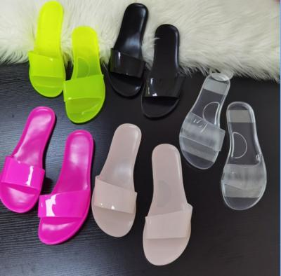 China Durable Hot Sale Ladies Slips Jelly Sandals And Slippers Summer Women PVC Soft Plastic Sandals for sale