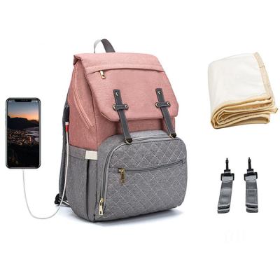 China With Multifunctional 2022 New Design USB Charger Baby Care Maternity Backpack Diaper Backpack Baby Diaper Mommy Backpack for sale