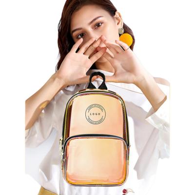 China Wholesale Waterproof Custom Design Waterproof PVC School Bag Small Mochilas Cosmetics Make Up Bag For Ladies for sale