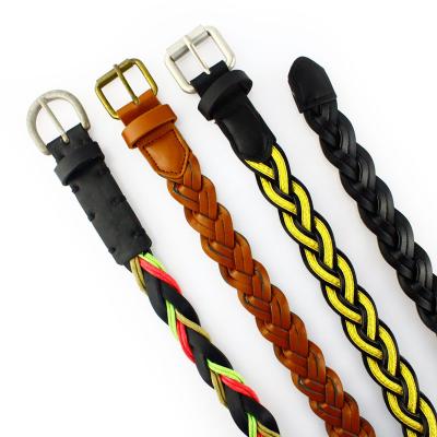 China Wholesale Soft Adjustable Belt Women PU Fashion Multi Color Metal Buckle Leather Women Belt Stretch Belt for sale