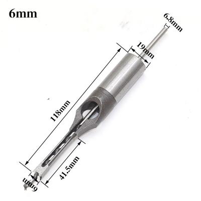 China 1pc 6mm Drilling Twist Drill Bits Woodworking Tools Chisel Wood Drill Bits Square Hole Slotting Right Angle Extended Saw for sale