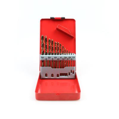 China Metal Drilling 13PC Twist Drill Set Titanium Plated High Speed ​​Drill Steel Wood Slim Metal Twist Hole Drill Bit Aluminum Iron Box for sale