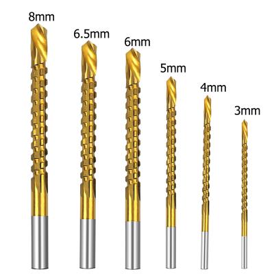 China Metal Drilling 3-8mm HSS Electric Drill Bit Titanium Coated Plastic Hole Grooving Drill Saw Carpenter Woodworking Tools for sale