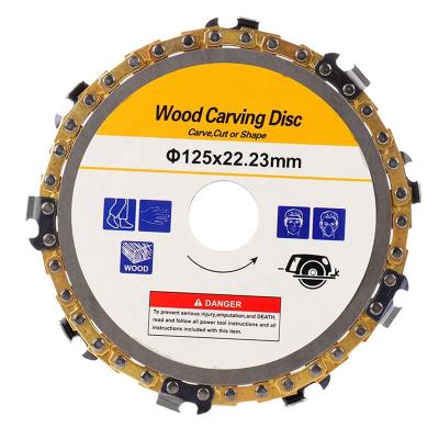 China 125MM Size Adjustable Handles 5 Inch 9 Tooth Wood Grinder Chain Cutting Saw Disc Blade Wood Cutting for sale