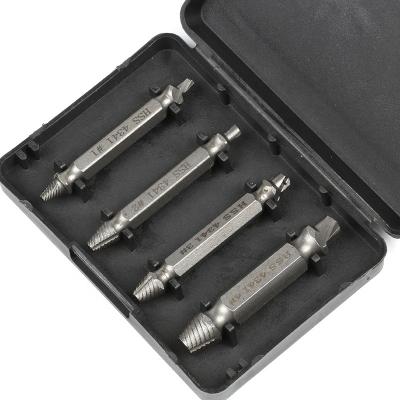 China Removing Screws 4 Piece High Speed ​​Steel Broken Bolt And Damaged Screw Extractor For Removing Screws for sale