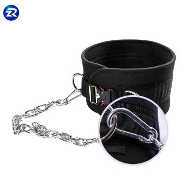 China Wholesale Use Sports Workout Power Pull Up Fitness Equipments Workout Weightlifting Dip Custom Nylon Belt With Chain Buckle for sale