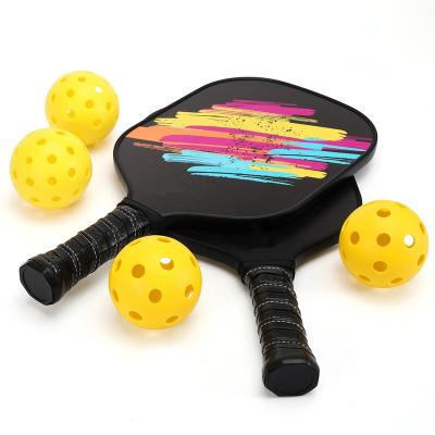 China Honeycomb Core Outdoor Racket 2022 Edges 4 Balls Game 4 Ball Guard Strip Pickleball Outdoor Printing Paddle for sale