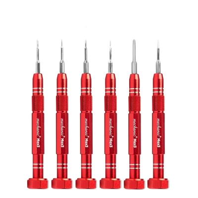 China Non-slip 6 in 1 8 Max High Precision 3D Aluminum Alloy Magnet Built-in Screwdriver Set for Mobile Phone Repair Tool Screwdriver for sale