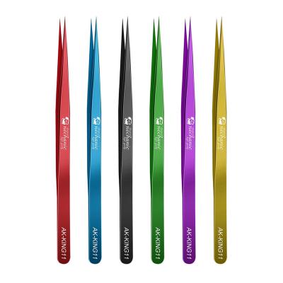 China King Series Non-magnetic High Tenacity Anti-static Ultra Fine Stainless Steel Precise Tweezers Phone SMD PCB BGA Motherboard Repair for sale