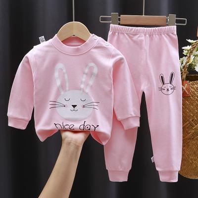 China Wholesale Good Price 100% Breathable Cotton Long Sleeve 2pcs Baby Clothes Kids Clothes Set Set for sale