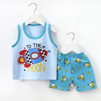 China Easy Advertising Well New Type Kids Vest Set Children Clothes Summer Set Vest for sale