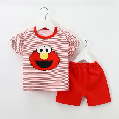 China New sweet summer suit cotton short-sleeved baby clothes Korean two-piece suit boys and girls shorts children's clothing for sale