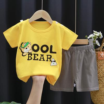 China Wholesale Soft Summer Children's Clothing Set Pajamas Short Sleeve Suits Sets Cotton Boys T-shirt Baby Shorts Kids Wear For Children for sale