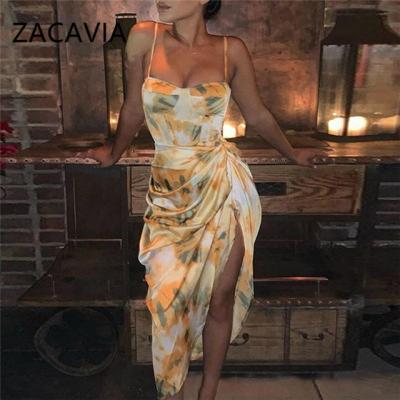 China SZ1294 New Breathable Floral Print Dresses For Women Elegant Sexy Women Dress Sleeveless Beach Dress for sale