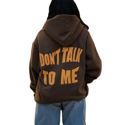 China SZ1047 Anti-wrinkle new product letter printing autumn and winter women's street fashion loose high quality hoodie casual women hoodie for sale