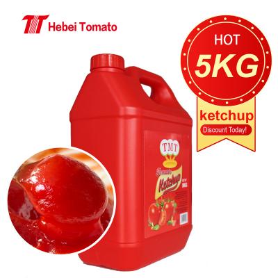 China Foods Cooking Colorful Tomato Ketchup Plastic Bottle 5kgx4bottle From Factory for sale