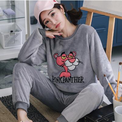 China QUICK DRY animal pajamas women sets hot sale women flannel pants long sleep velvet pajamas fuzzy set for sale