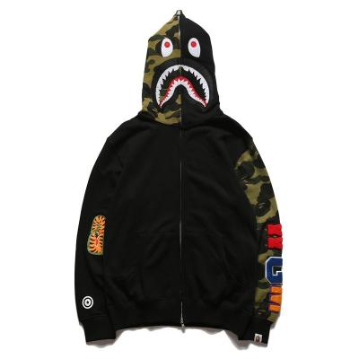 China Unisex Bape Monkey Shark Camouflage Hoodie Fashion Zipper Adult Teenage Girls Casual High Quality QUICK DRY Full Sweater for sale