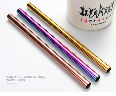 China Reusable Customized Stainless Steel Logo Tea Straw Metal Bubble Colorful Customized Drinking Straws for sale