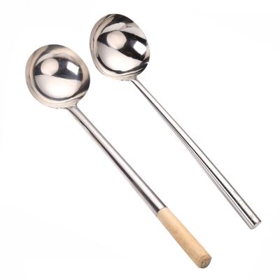 China Sustainable High Quality Hotel Kitchen Tools Cooking Soup Spoon Stainless Steel Ladle for sale