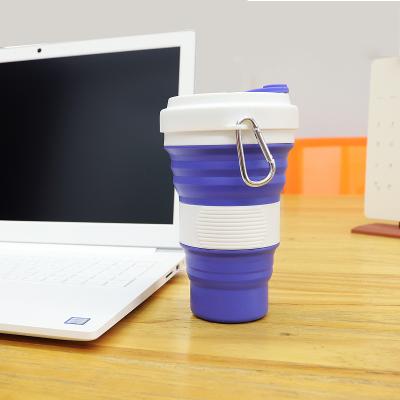 China Food Grade Travel Cup Viable Portable Silicone Cup Collapsible Coffee Mug for sale