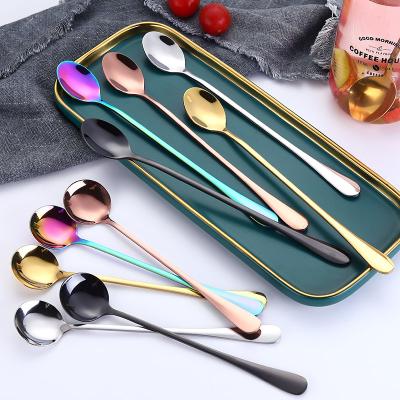 China Durable 18/0 Stainless Steel Long Handle Spoon Iced Tea Coffee Cocktail Stirring Mixing Spoon for sale