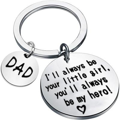 China Europe Yiwu Stainless Steel Keychain With Lettering Dad Mom Gift Can Be Customized for sale