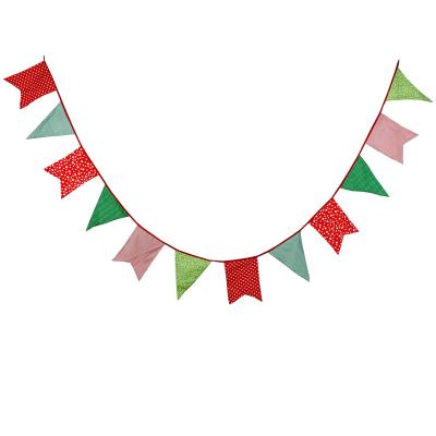 China Christmas Cotton Swallow Birthday Decoration Bunting Triangle and Pentagon Baby Shot Hanging Colorful Bunting Banner for sale