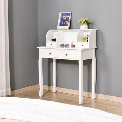 China GOLD Paint Disassembled Dressing Table Vanity Make Up Desk With 4 Drawer Storage Solid Wood for sale