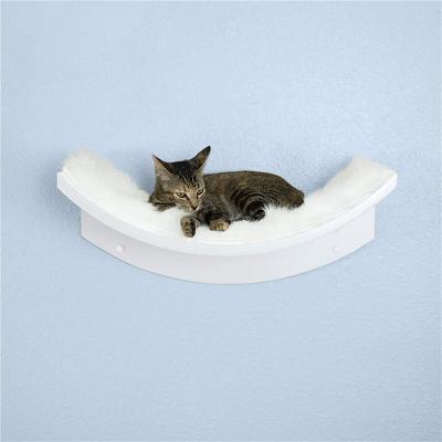 China Modern White Wood Cat Furniture Wall Mounted Cat Wall Shelf Bed Elegant From Cats Factory for sale