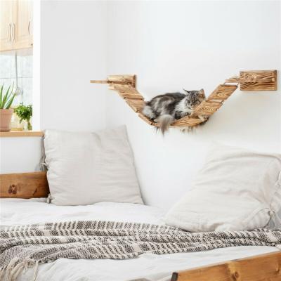 China Cat Bridge Walkway Shelf Wall Mounted Shelves Made From Solid Wood for sale