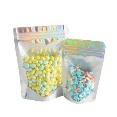 China Custom Logo Ziplock Holographic Bags Aluminum Foil Mylar Plastic For Food Packaging for sale