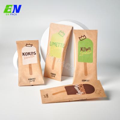 China Paper Ice Cream Packaging Pouch Three Side Sealed 20 Colors Printing for sale