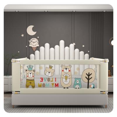 China Oxford Cloth Factory Direct Sale Cartoon Bed Guardrail For Baby Three Sides Protectors No Gap Bed With Safe Lock Guardrail For Kids for sale