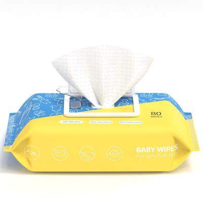 China Eco-friendly nonwoven baby daily use cleaning wipes forr sensitive skin econ bag pack 80pcs friendly home appliance wipes for sale