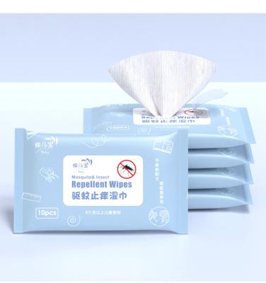 China OEM Facotry Cloth Natural Formula Repel Custom 10pcs Mosquito Repellent Wipes Mosquito Cloths for sale