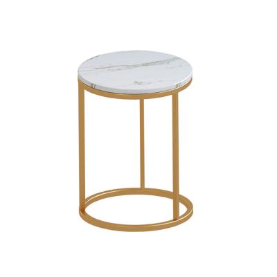 China Marble Side Modern Small Round Gold Metal Frame Living Room Marble Side Table for sale