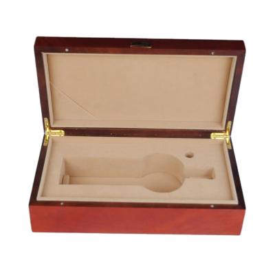 China Recycled Materials Custom Vintage Lacquered Wooden Box Rosewood High Gloss Red Wine Box for sale