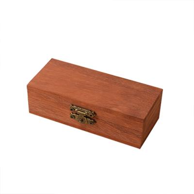 China Handmade Stackable Wooden Art Box Storage Craft Pan Long Candle Box With Lock for sale