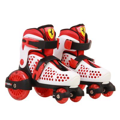 China Wholesale PU Double Row Roller Skates Children PU Flashing Wheels Inline Skate Combo Set for sale